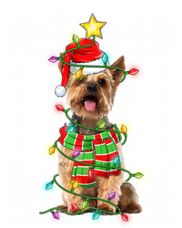 Ugly Christmas Yorkshire Terrier Dog Xmas Lights Santa Hat Great Gift Baby Bodysuit