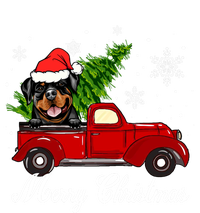 Rottweiler Dog Riding Red Truck Christmas Decoration Pajama Funny Gift T-Shirt