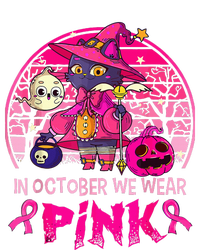 In October We Wear Pink Witch Cat Breast Cancer Awareness Toddler Fine Jersey T-Shirt