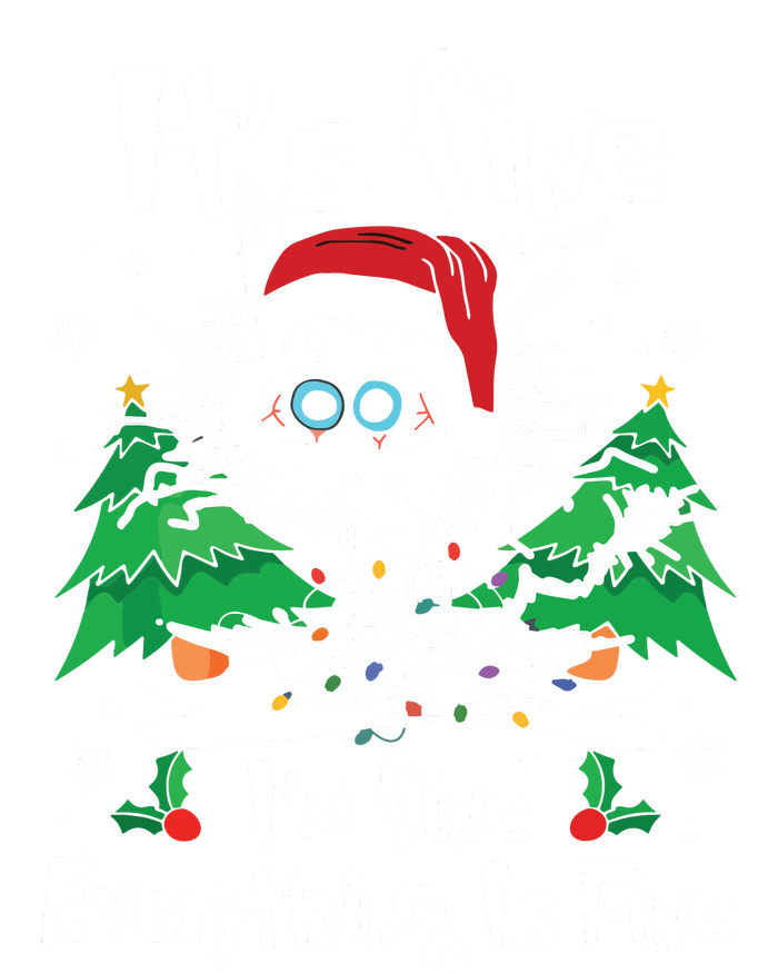 Black Cat Christmas Its Fine Im Fine Everything Is Fine Tie-Dye Long Sleeve Shirt