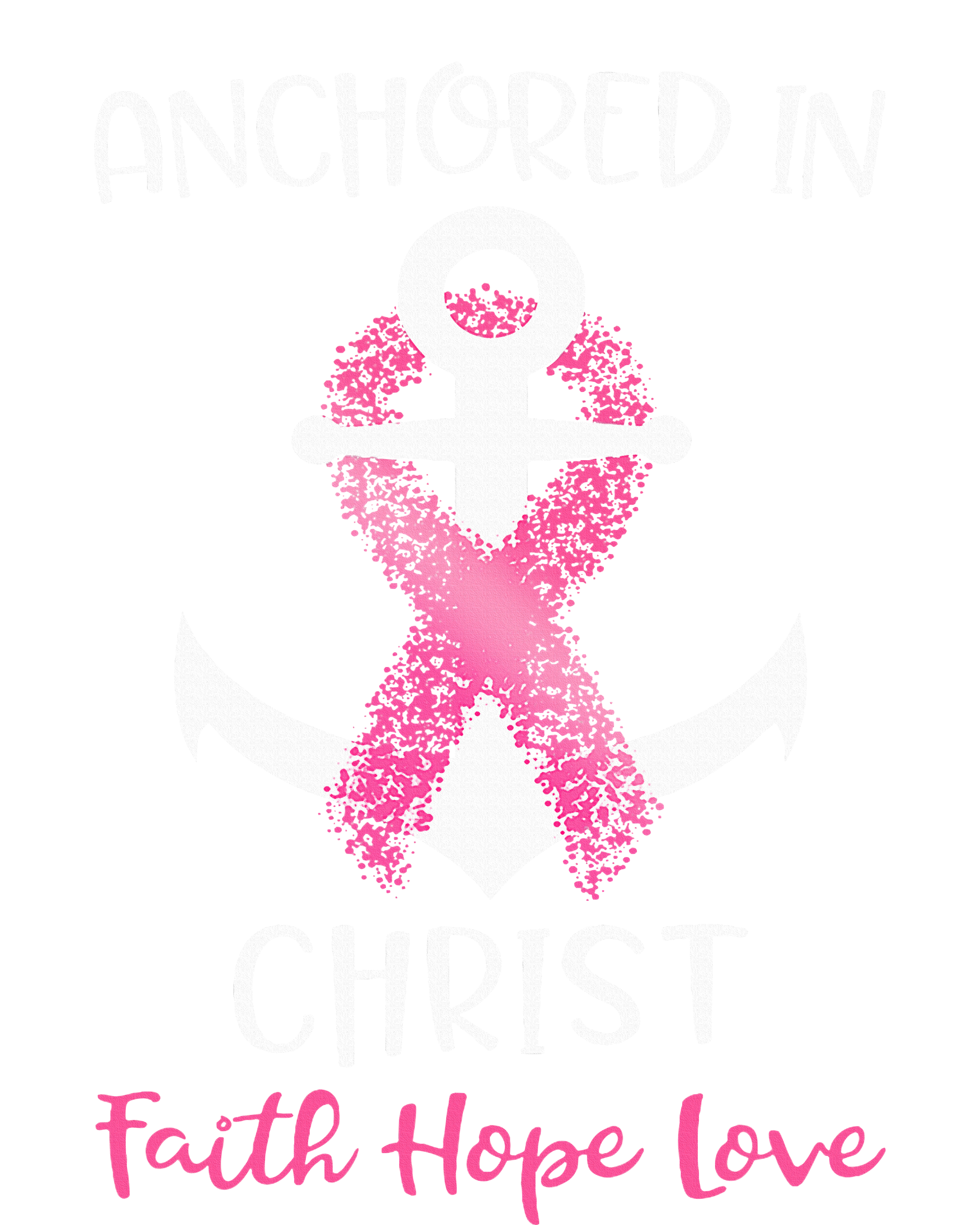 Pink Breast Cancer Quote Anchored In Christ Faith Hope Love Kids Hoodie