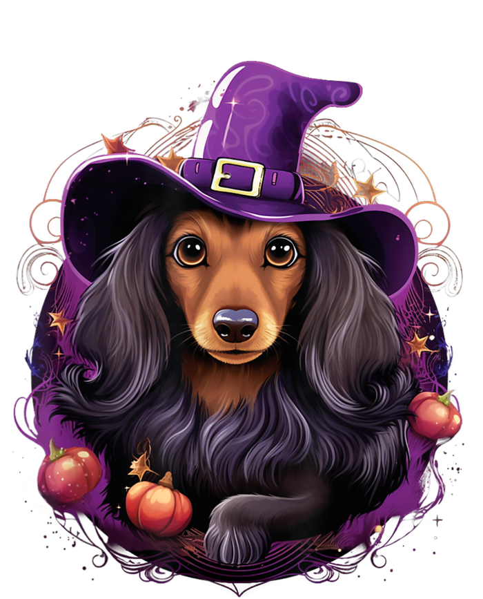 Cute Witch Funny Dachshund Halloween Costume Dog Lover Women's Racerback Tank