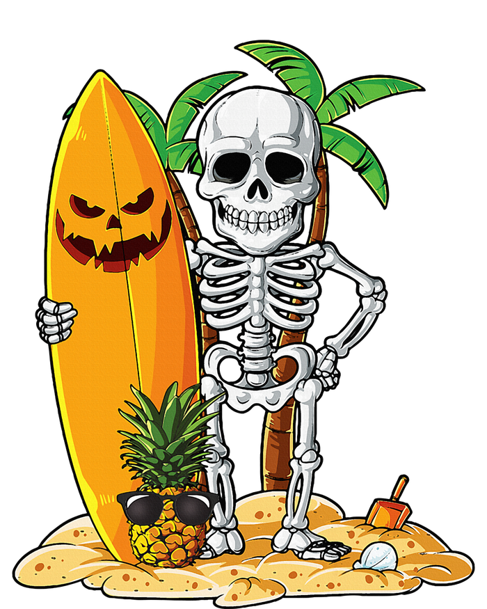 Skeleton Surfing Halloween Hawaii Hawaiian Surfer Toddler Sweatshirt