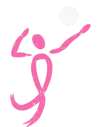 Volleyball Pink Ribbon Breast Cancer Awareness Sport Gift Tall Hoodie