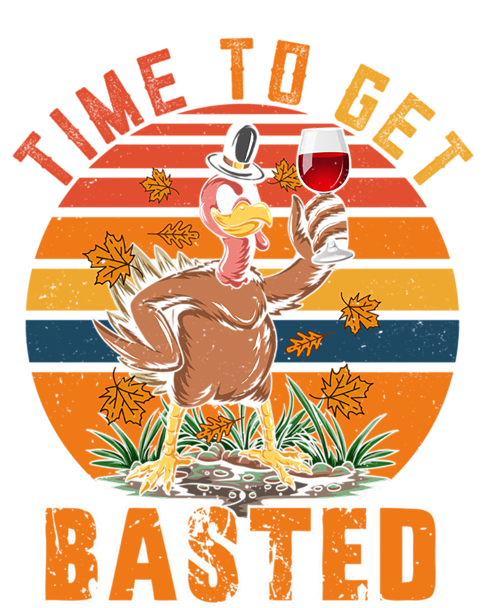 Vintage Retro Time To Get Basted Funny Turkey Ing Wine Gift Zip Tote Bag