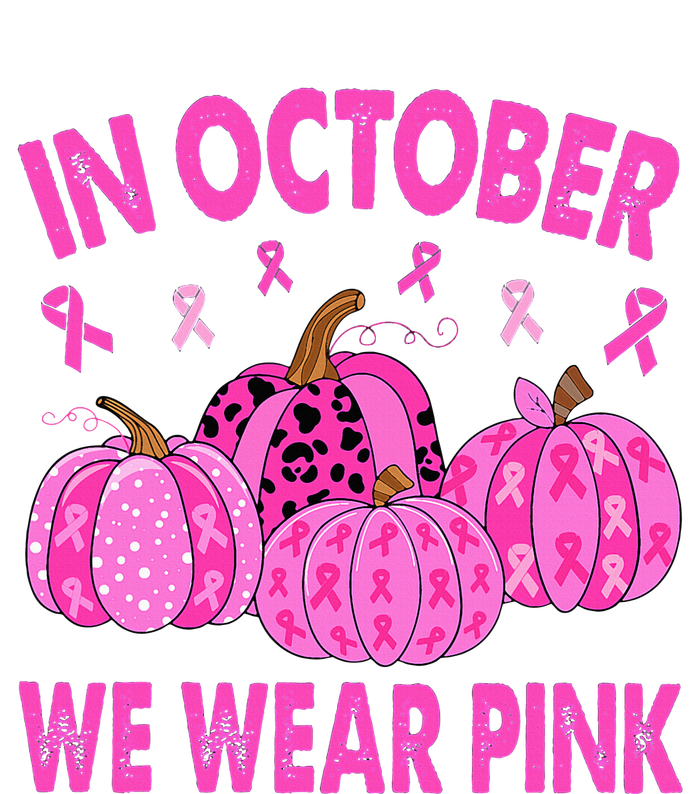 October Pink Breast Cancer Awareness Pumpkin Decor T-Shirt