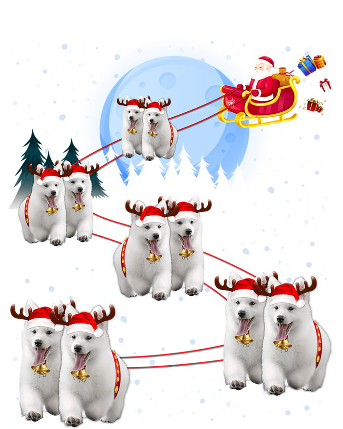 Santa White Swiss Shepherd Reindeer Sleigh Santa Christmas Cute Gift T-Shirt