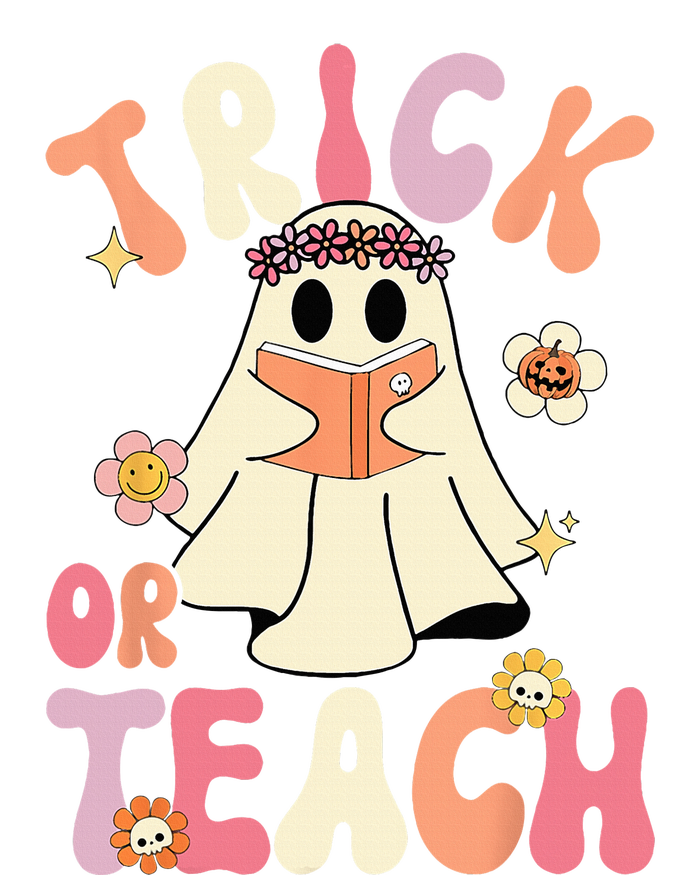 Spooky Halloween Retro Floral Ghost Teacher Costume T-Shirt