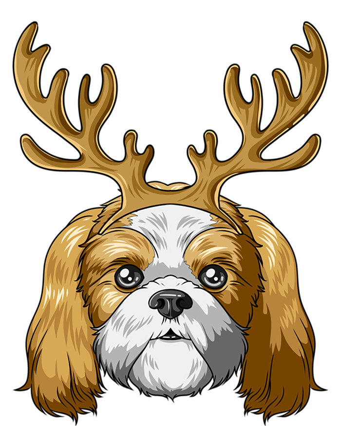 Shih Tzu Reindeer Antlers Christmas Shih Tzu Gift Tie-Dye T-Shirt