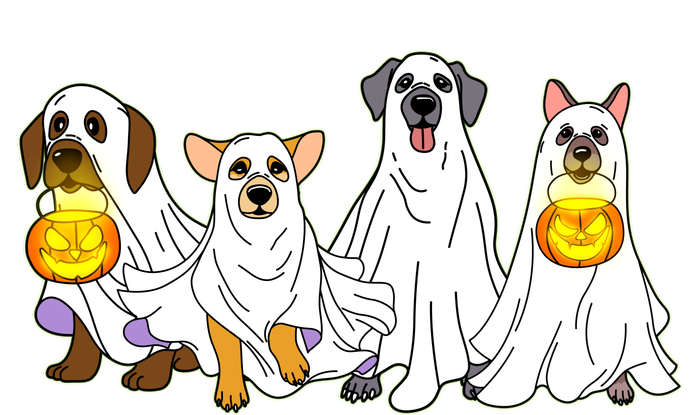 Cute Halloween Ghost Dogs Pups T-Shirt