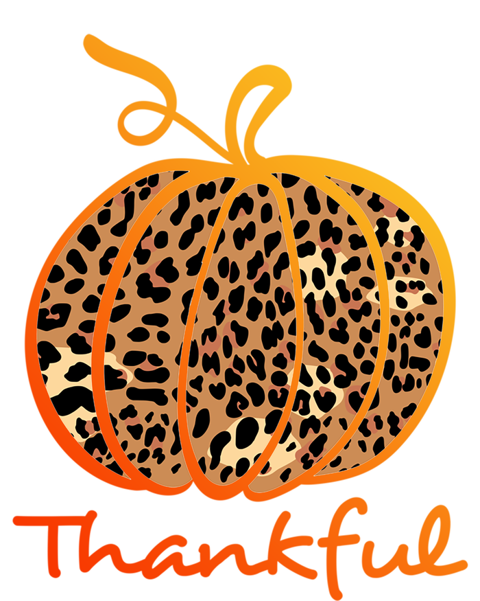 Thankful Leopard Pumpkin Graphic Thanksgiving Leopard Gift Stripe Pom Pom Beanie