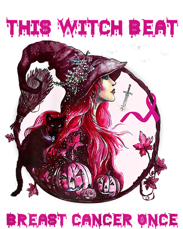 This Witch Beat Breast Cancer Once Awareness Witch Night T-Shirt