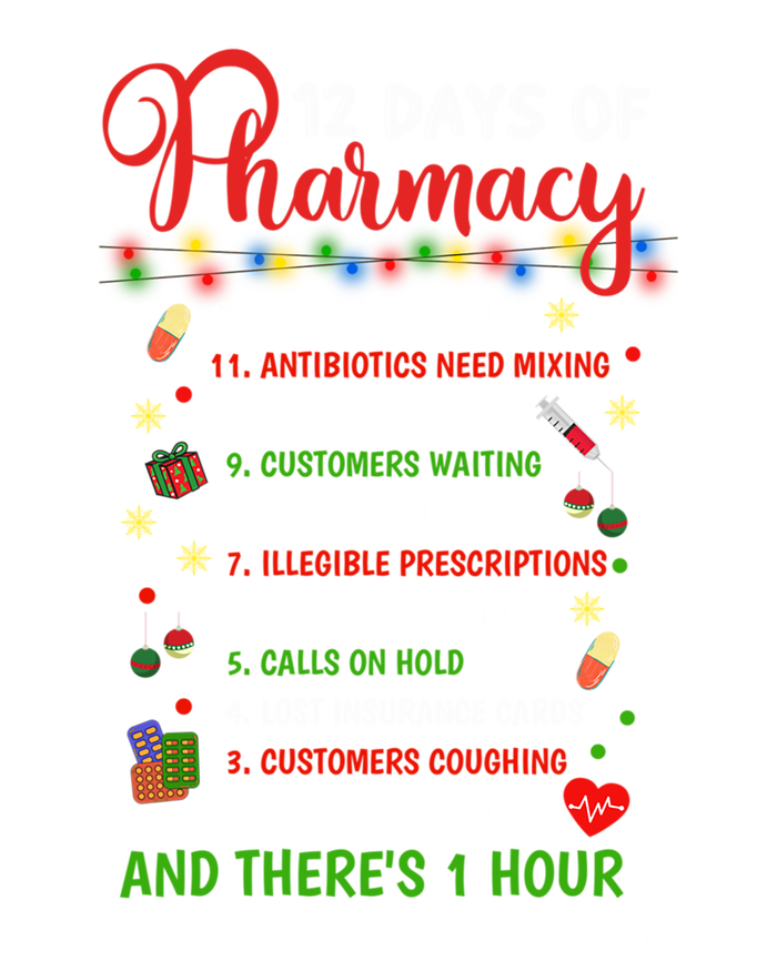 12 Days Of Pharmacy Funny Christmas Pharmacist Tech Xmas Gift Button