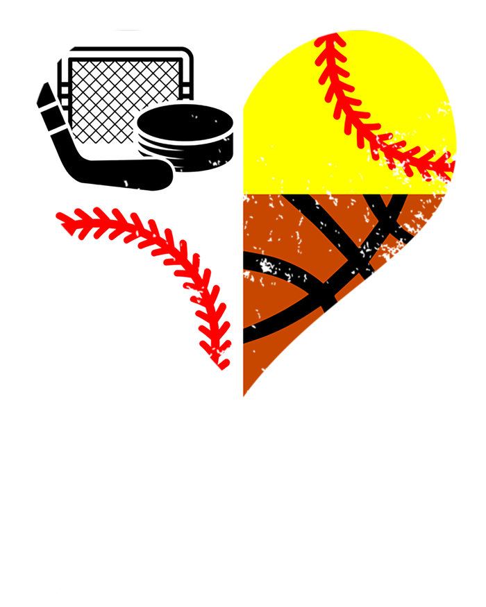 Ball Mom Funny Baseball Softball Basketball Hockey Mom Gift Kids Tie-Dye T-Shirt