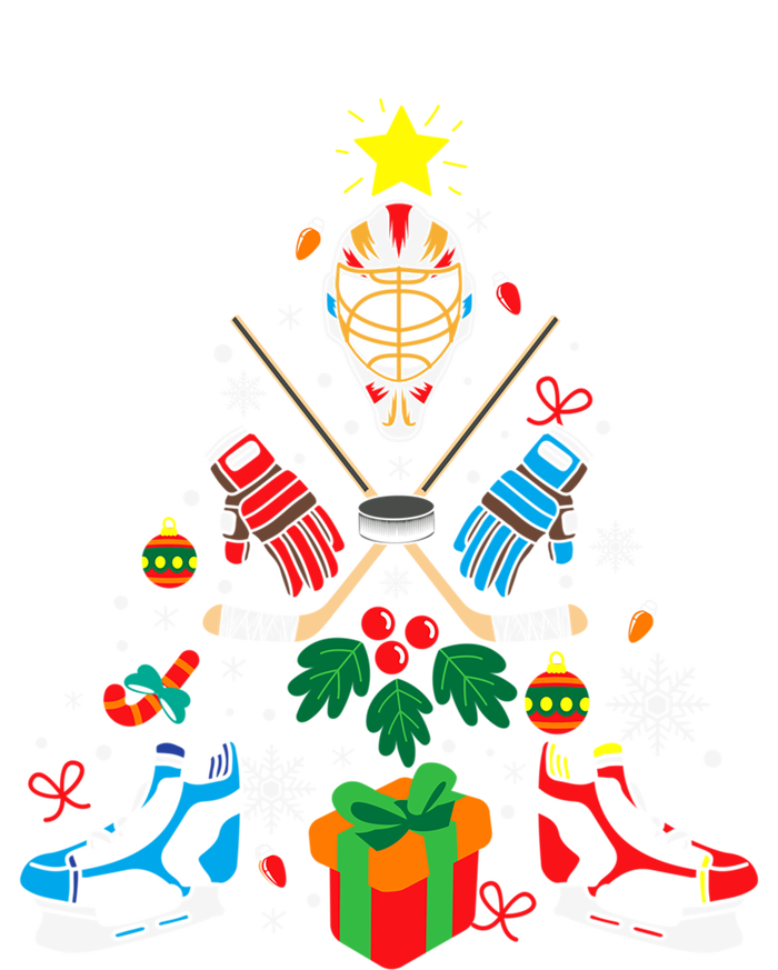 Ice Hockey And Hockey Christmas Trees Funny Gift Or Ice Hockey Cute Gift T-Shirt