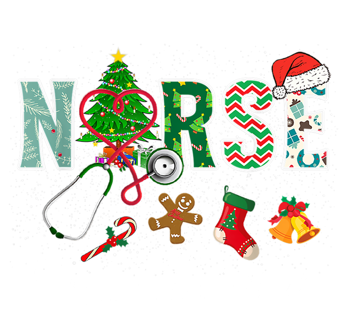 Christmas Nurse Practitioner Scrubs Nurse Xmas Stethoscope Funny Gift T-Shirt