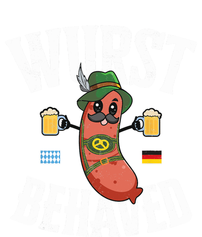 Wurst Behaved Funny German Bratwurst Oktoberfest Striped Beanie with Solid Band