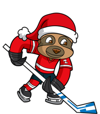 Ice Hockey Player Sloth Santa Winter Sports Christmas Gift T-Shirt