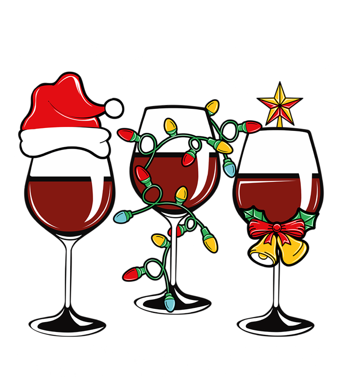 Christmas Spirits Funny Glasses Of Wine Santa Hat Reindeer Gift Women's T-Shirt