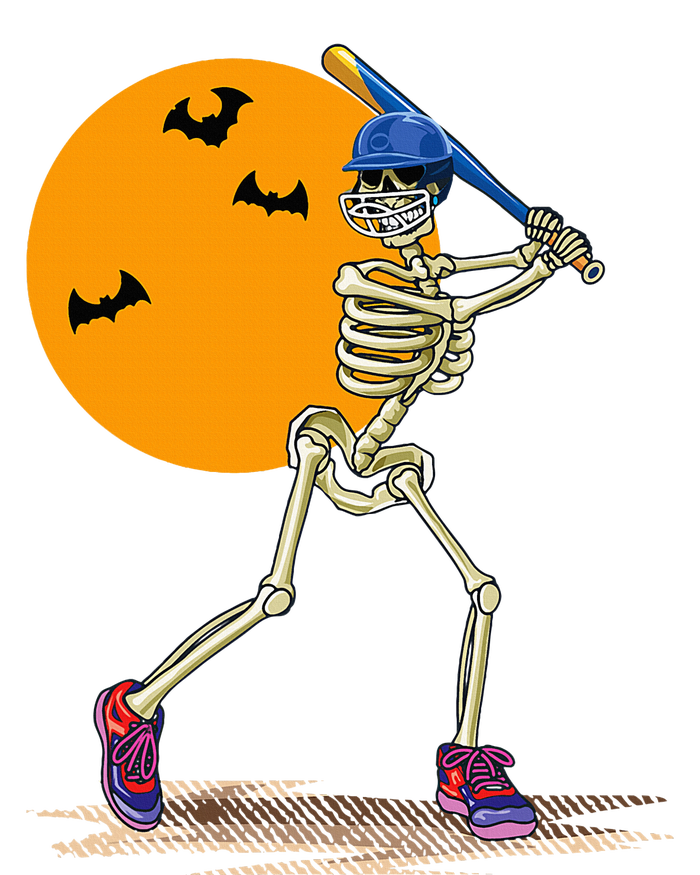 Spooky Baseball Skeleton Costume for Halloween Women's T-Shirt