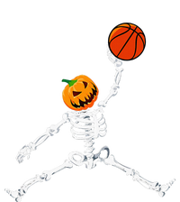 Skeleton Basketball Halloween Pumpkin Slam Dunk Kids T-Shirt