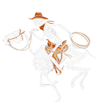 Spooky Western Halloween Costume with Skeleton Cowboy Button