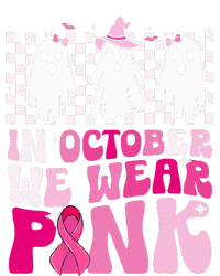 October We Wear Pink Funny Ghost Halloween Breast Cancer Yupoong Adult 5-Panel Trucker Hat