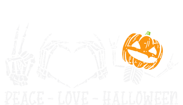 Spooky Halloween Skeleton Peace and Pumpkin Design T-Shirt