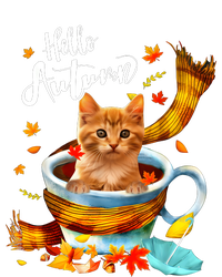 Funny Cat Leaf Fall Hello Autumn Cute Kitten Cat Lovers T-Shirt