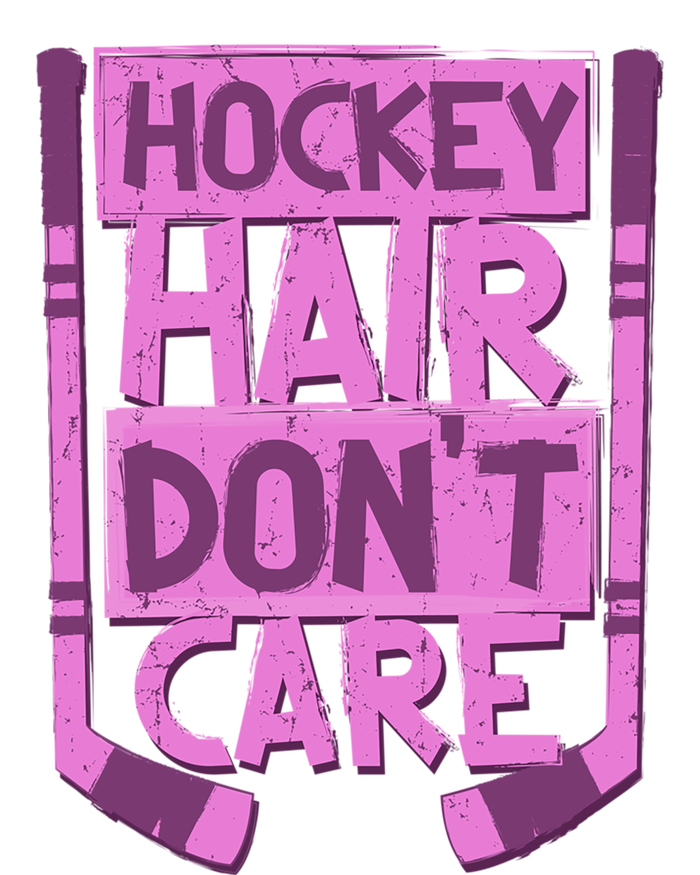 Hockey Hair Dont Care Funny Ice Hockey Lover Designs Meaningful Gift Women's Long Sleeve Flannel Pajama Set 