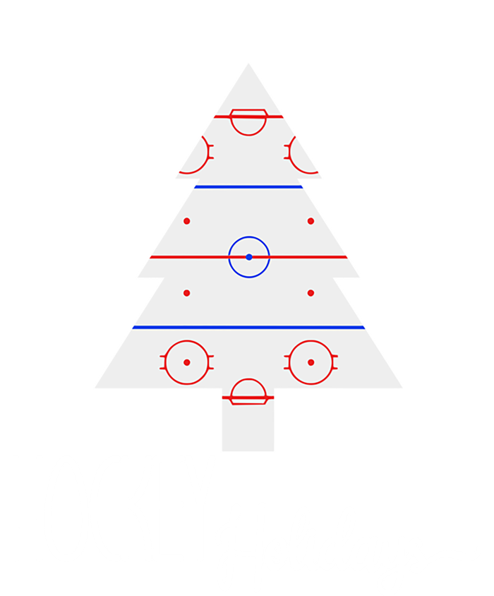 Hockey Holidays Christmas Tree Ice Hockey Rink Buffalo Plaid Cute Gift Stripe Pom Pom Beanie