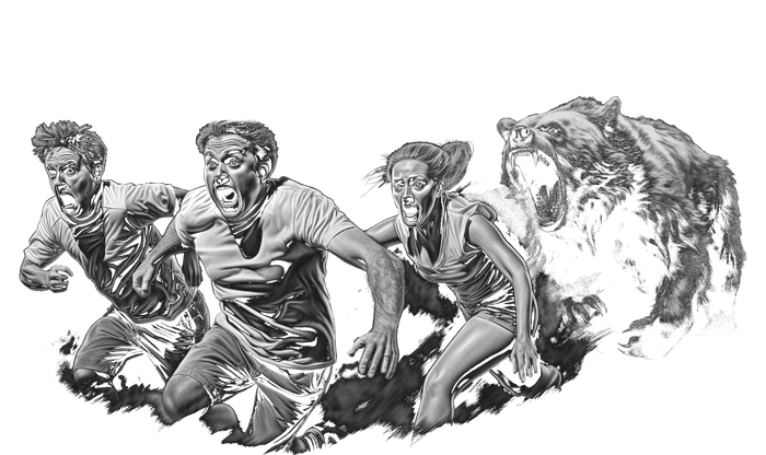 People Running From Bear T-Shirt