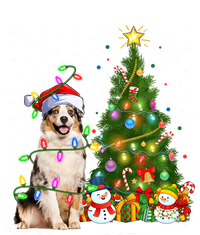 Xmas Tree Lighting Santa Australian Shepherd Dog Christmas Cool Gift Valucap Bio-Washed Visor