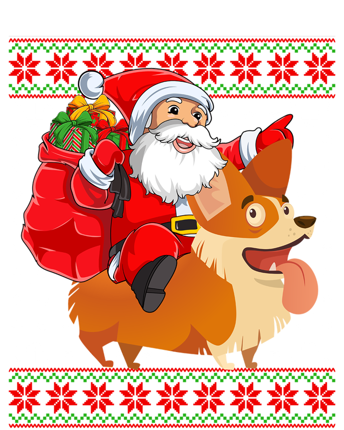 Xmas Ugly Santa Riding Cardigan Welsh Corgi Dog Christmas Cool Gift Coaster