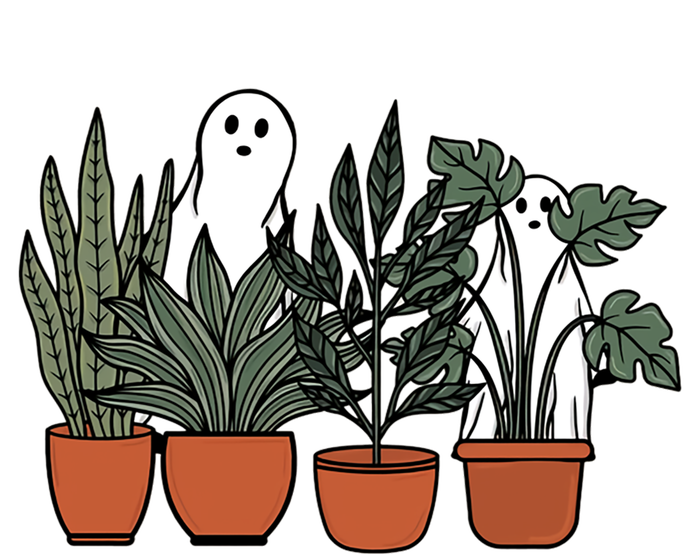 Retro Vintage Ghost Plant Lady Halloween Plants And Ghosts Funny Gift Tall T-Shirt