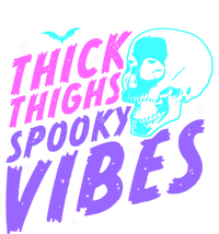 Thick Thighs Spooky Vibes Funny Halloween Skull Pastel Goth Gift T-Shirt