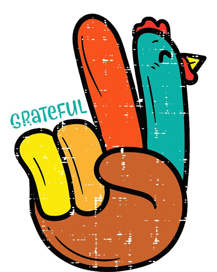 Thanksgiving Hippi Peace Hand Turkey Festive Poster