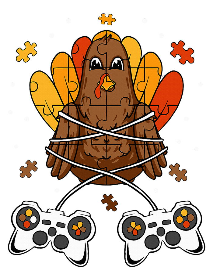 Thanksgiving Turkey Gamer Controller Fun Cooling Performance Long Sleeve Crew