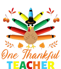 Thankful Teacher Thanksgiving Decor Crayon Turkey & Pumpkin Striped Beanie with Solid Band