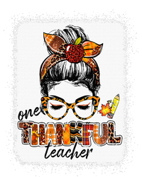 Thankful Teacher Cozy Autumn Messy Bun for Thanksgiving Valucap Bio-Washed Visor