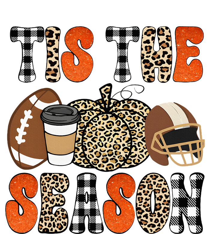 Tis The Season Pumpkin Leaf Latte Fall Thanksgiving Football T-Shirt