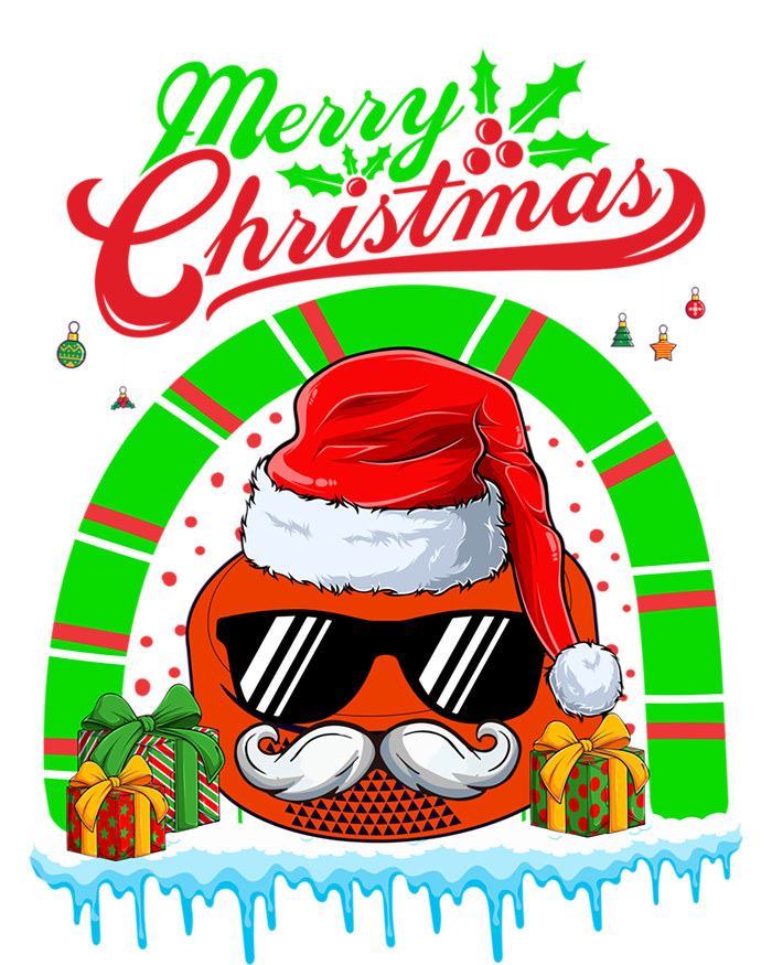 Merry Christmas Santa Ice Hockey Ball Mustache Sunglasses Funny Gift Tie Dye Hoodie