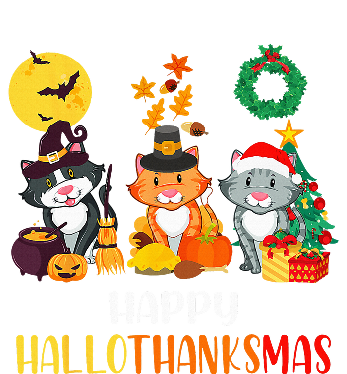 Festive Feline Celebration Cat Lover's Hallothanksmas T-Shirt