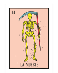 Retro La Muerte Lottery Card The Death Card Mexican Lottery Pajama Set