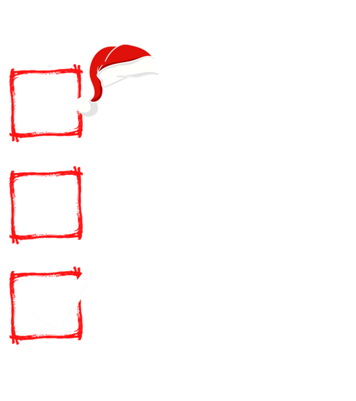 Nice Naughty Hockey Player List Christmas Santa Claus Gift Women's Tri-Blend 3/4-Sleeve Raglan Shirt