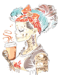 Halloween Skeleton Messy Bun Coffee Funny Costume Mom Women’s Perfect Tri Rocker Tank