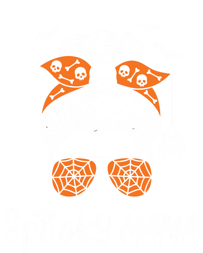 Messy Bun Spooky Mama Mom Funny Halloween Costume Skull Cooling Performance Crew T-Shirt