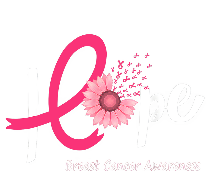 Hope Breast Cancer Pink Ribbons Sunflower October Month T-Shirt