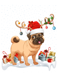 Pug Dog Xmas Lights Reindeer Santa Pug Christmas Gift T-Shirt