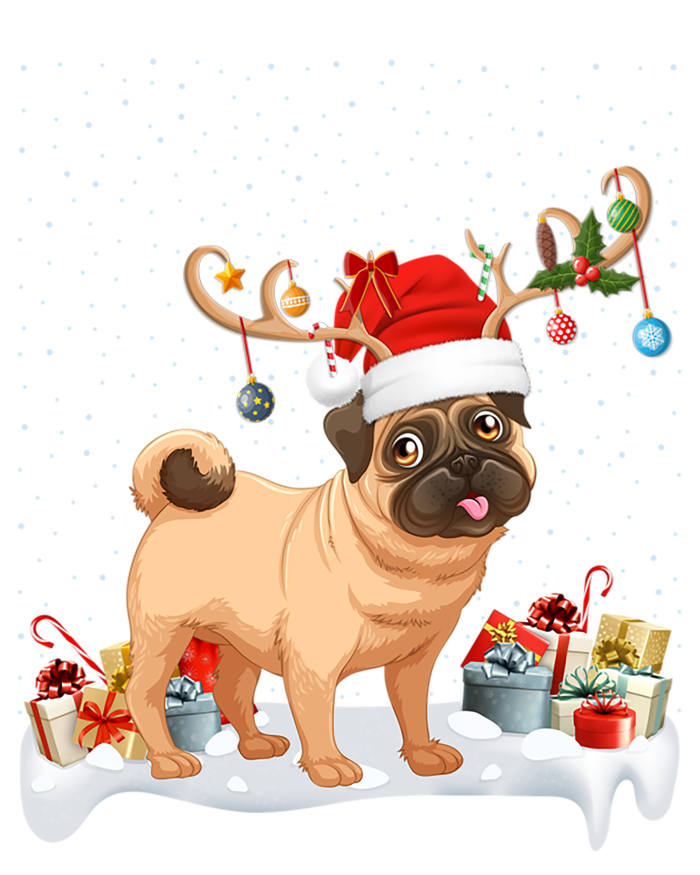 Pug Dog Xmas Lights Reindeer Santa Pug Christmas Gift T-Shirt